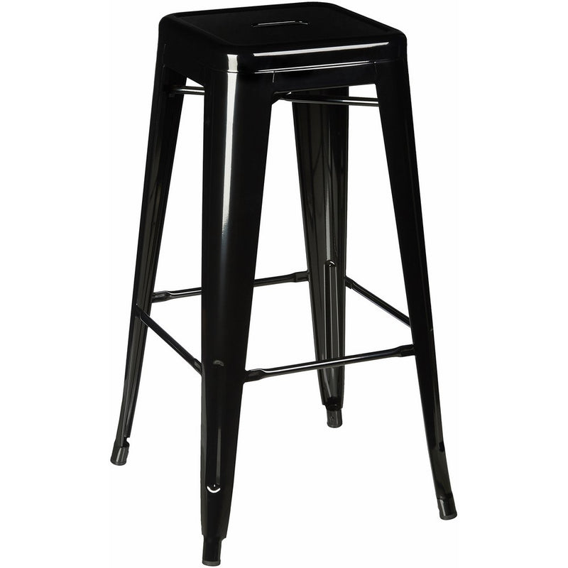 AmeriHome Metal Bar Stool Set, 30-Inch, Black, Set of 4