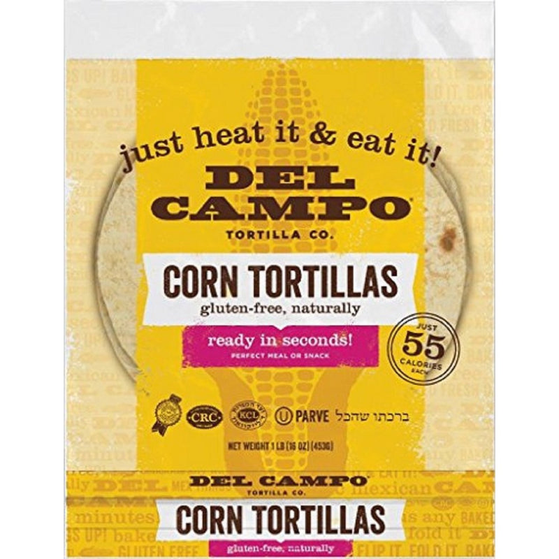 Del Campo Soft Corn Tortillas – 6 Inch Round 1 Lb. Bag. 100% Natural, Gluten Free and All-Corn Authentic Mexican Food. Many Serving Options: Wraps, Tacos, Quesadillas or Burritos, Kosher. (16ct.)
