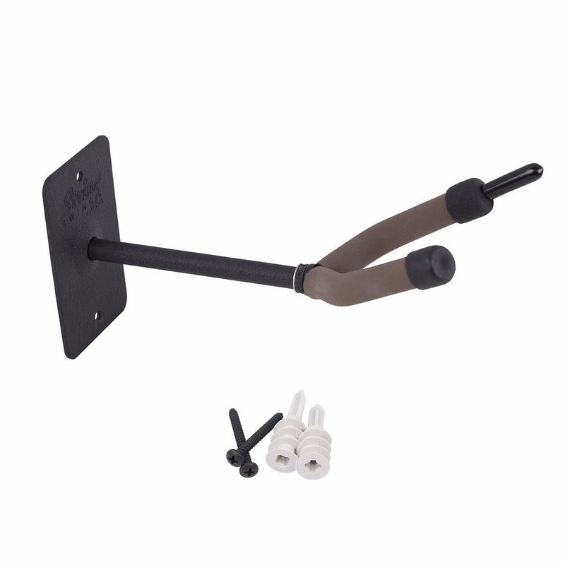 String Swing Cello Hanger - Holder for Acoustic and Electric Cellos - Stand Accessories Home or Studio Wall - Musical Instruments Safe without Hard Cases - Durable Black Powder Coated Steel