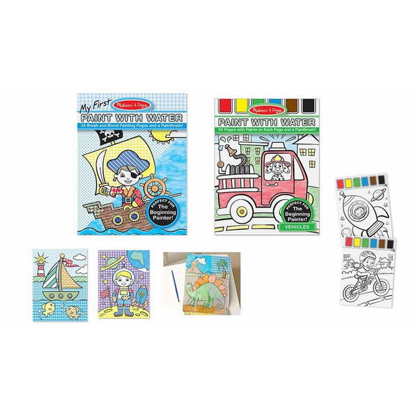 Paint With Water Bundle - 2 sets Blue and Vehicles by Melissa and Doug