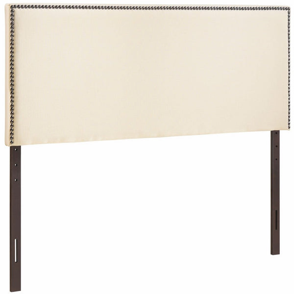 Modway Region Upholstered Linen Headboard Full Size With Nailhead Trim In Ivory