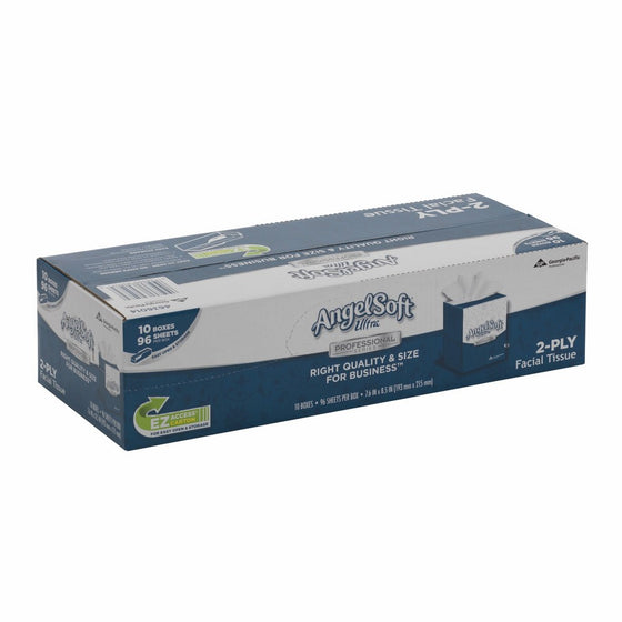 Angel Soft Ultra Professional Series 2-Ply Facial Tissue by GP PRO, Cube Box, 4636014, 96 Sheets Per Box, 10 Boxes Per Case