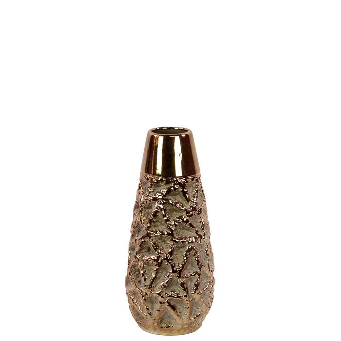 Dazzling & Chic Ceramic Vase W/ Gold Shade & Pale Purple Small