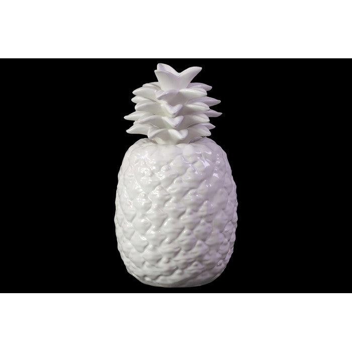 decorative Ceramic Pineapple Replica In White Finish