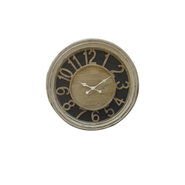 Antiqued White Wooden Clock by Urban Port