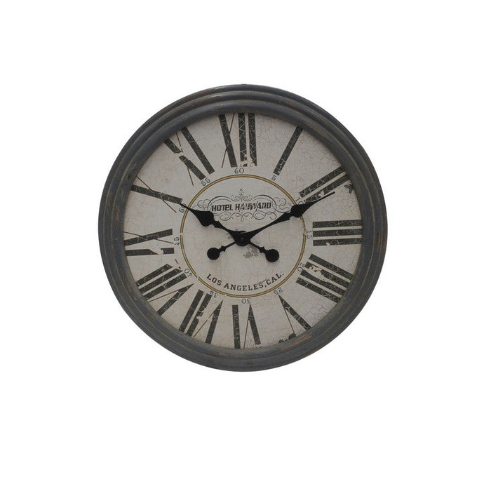 Classic Grey Wooden Clock by Urban Port