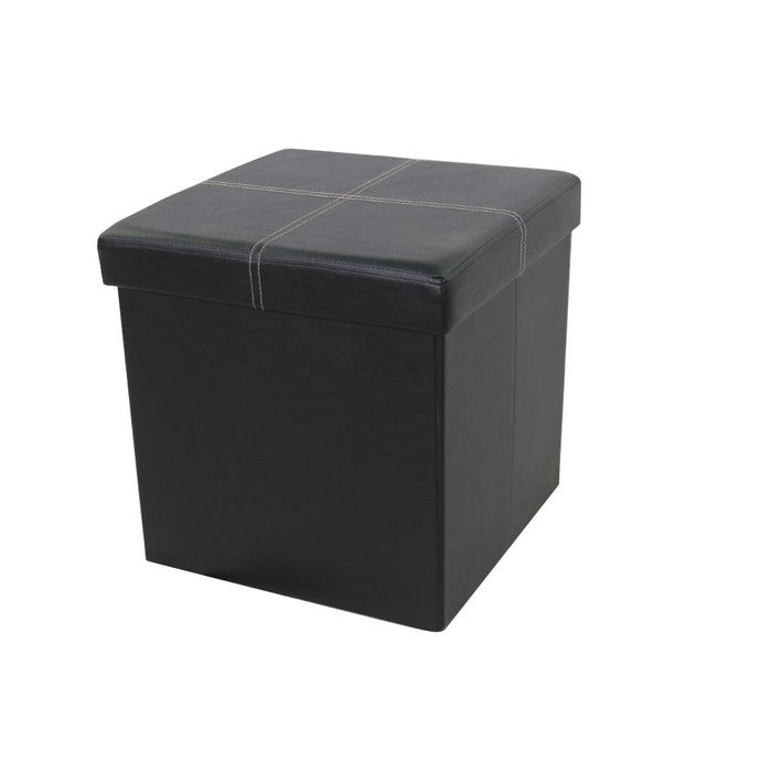 Chic Black Foldable Storage Ottoman by Urban Port