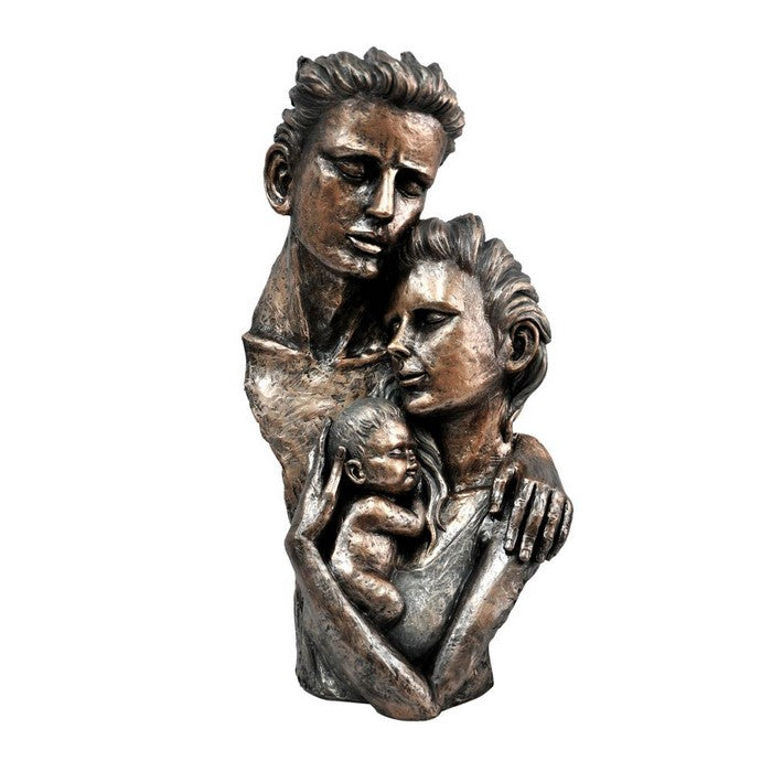 Men with Child and Women Statue Sculpture in Patina Black Finish by Urban Port