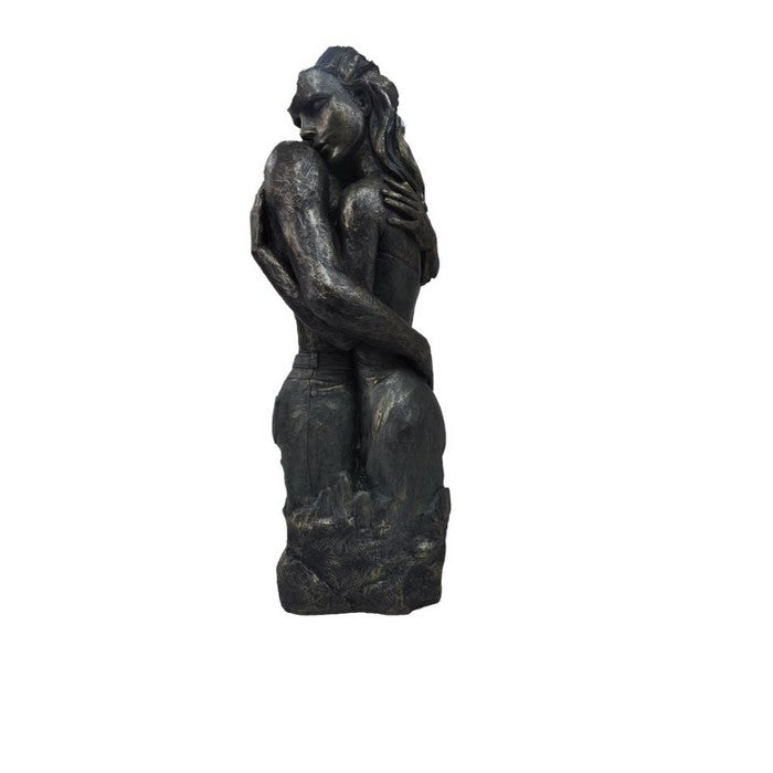 Beautiful Romantic Couple Statue Sculpture in Patina Black Finish by Urban Port