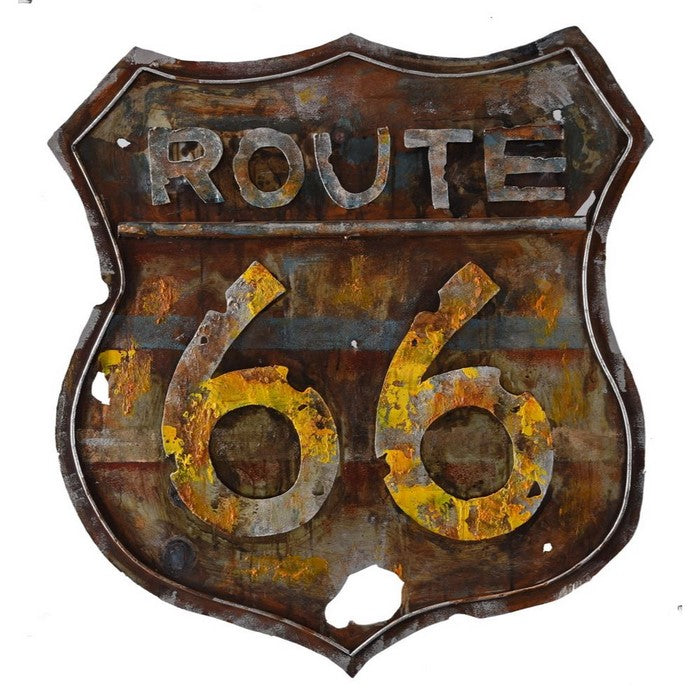 Retro Route 66 Metal Art by Urban Port