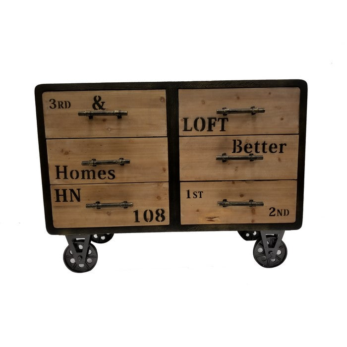 Antiqued Industrial Six Drawer Cabinet by Urban Port