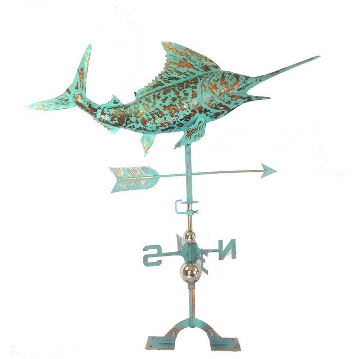 Steel Swordfish Weathervane with Patina by Urban Port