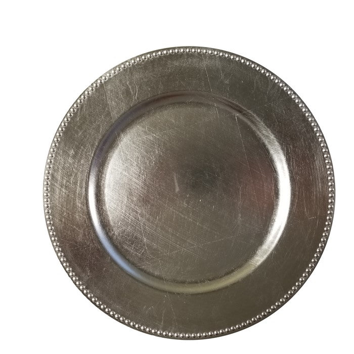 C216-123028-12 The Urban Port Silver Charger Plate Set Of 12