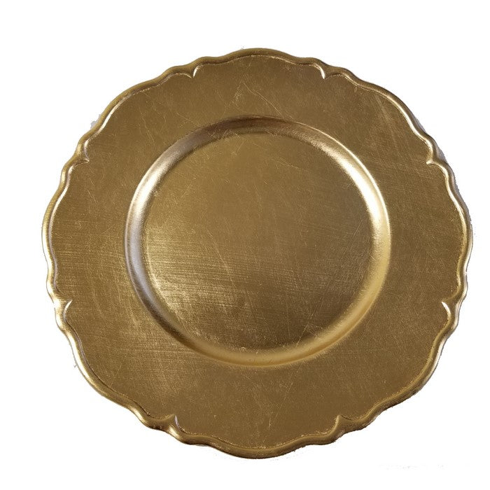 C216-123029-4 The Urban Port  Gold Charger Plates Set Of 4