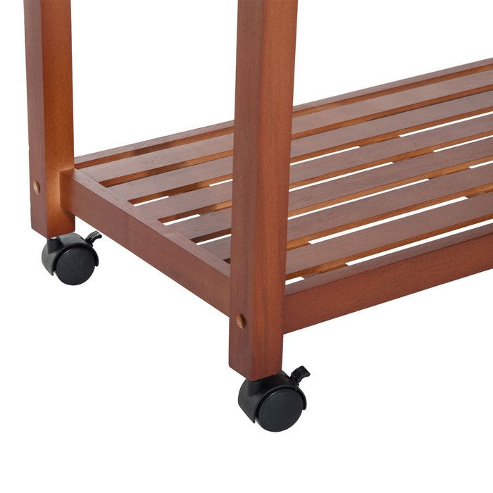 Wooden Rolling Storage Microwave Cart Kitchen Trolley With Drawers