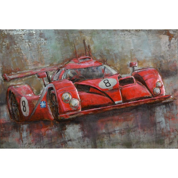 Red Number 8 Sport Car WallDecor in Iron by Urban Port