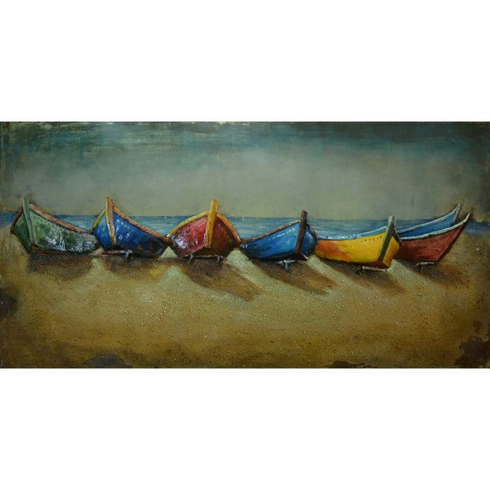 Boats On Beach Nautical WallDecor in Iron by Urban Port