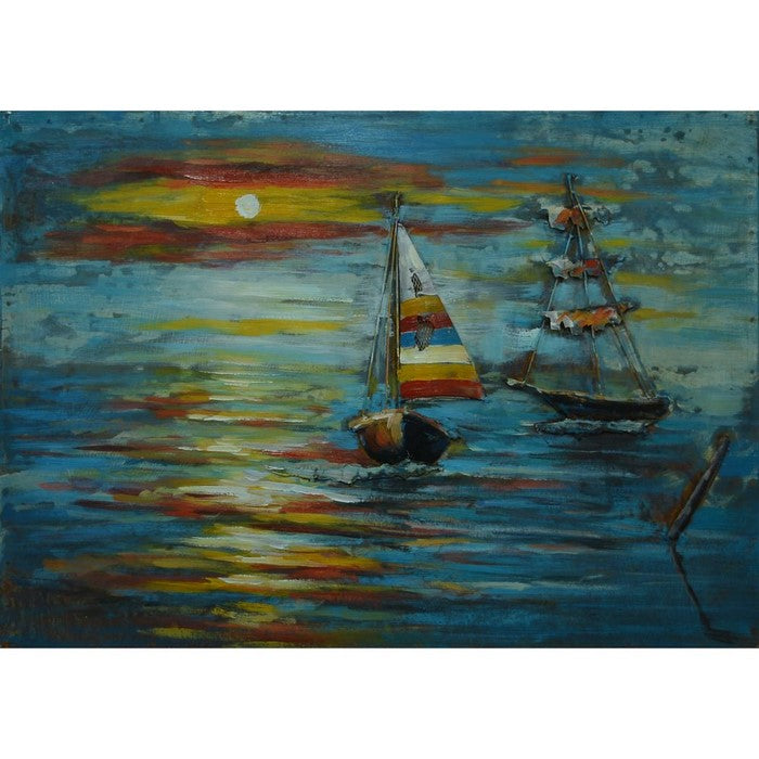 Sunset Sailboat Nautical Metal WallDecor by Urban Port