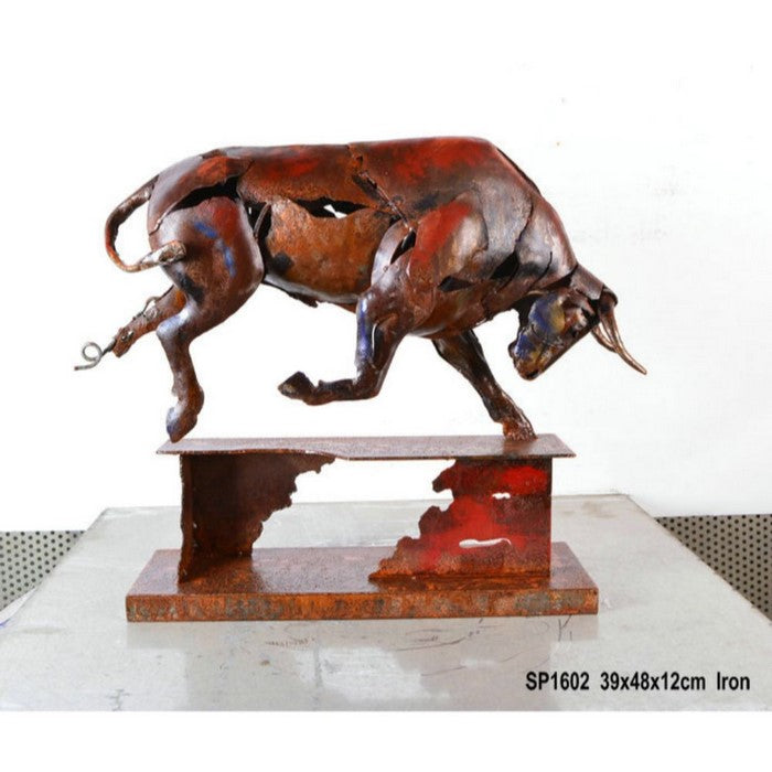 Raging Bull Metal Sculpture by Urban Port