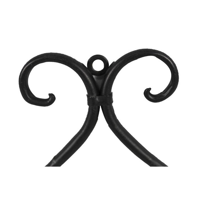 Benzara Wrought Iron Metal Wall Plaque WithDecorative Scroll, Black