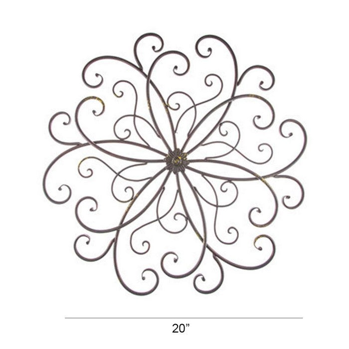 Benzara Metal Scroll MedallionDecorative WallDecor, Black