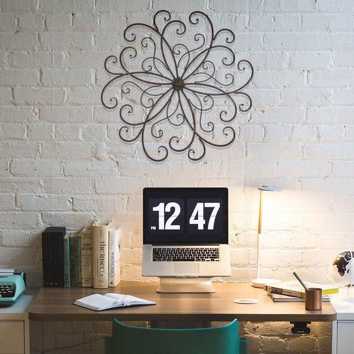 Benzara Metal Scroll MedallionDecorative WallDecor, Black