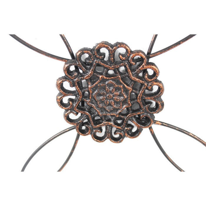 Benzara Scrolled Metal Wall Medallion for Indoor and Outdoor, Bronze