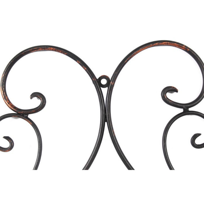 Benzara Scrolled Metal Wall Medallion for Indoor and Outdoor, Bronze