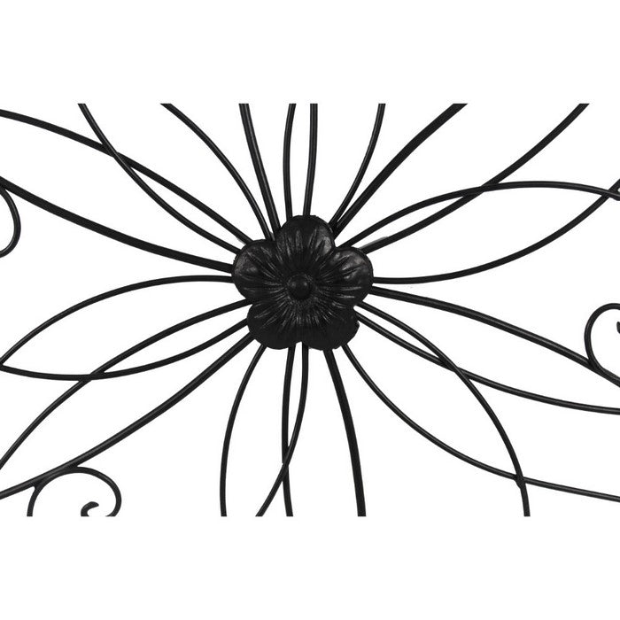 Benzara Metal Flower WallDecor With Scroll Design, Bronze