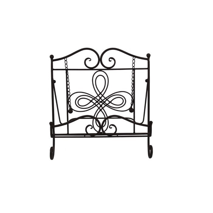 Benzara Scroll Work Design Metal Cook Book Stand, Gray