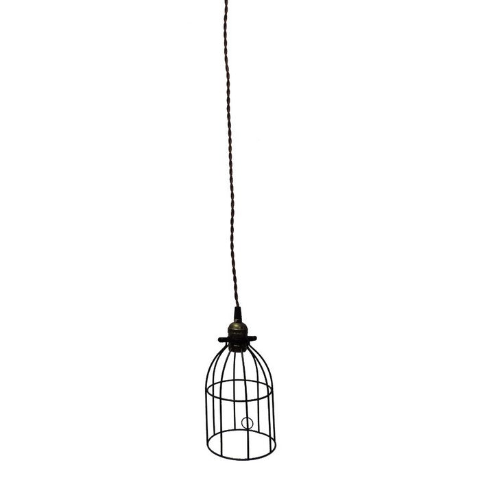 Metal Bird Cage Style Lampshade Chandelier Ceiling Pendant, Black