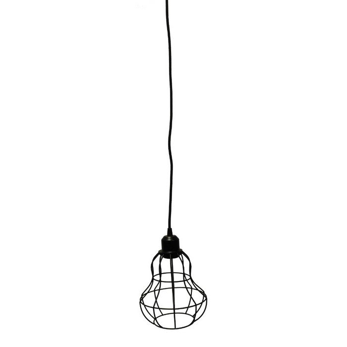 Metal Wire Cage Guard Hanging Pendant Light, Black