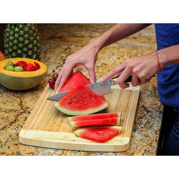 Dual Tone Finish Wooden Large Cutting Or Chopping Board, Brown