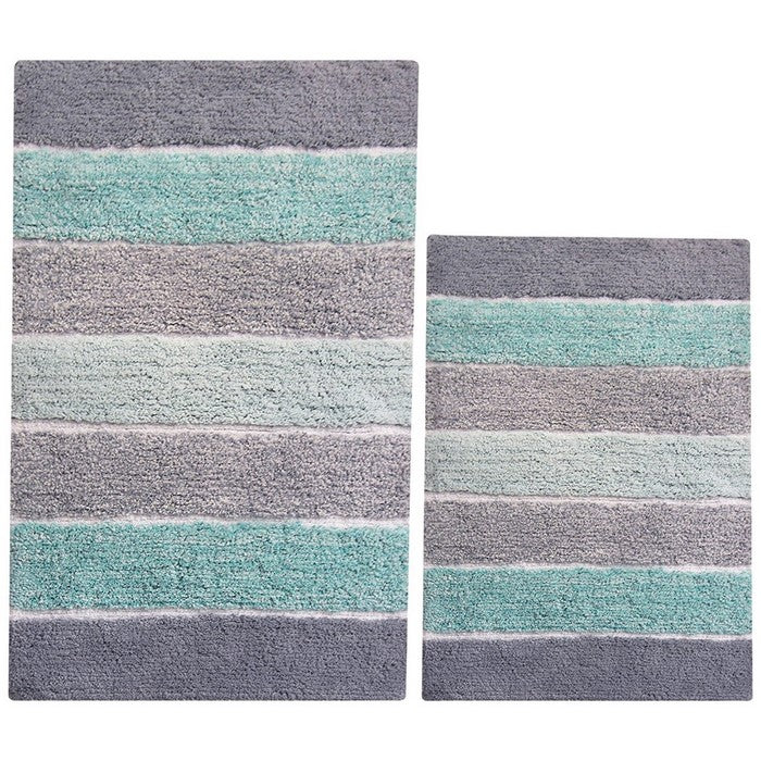 Cotton 2 Piece Bath Rug Set, Multicolor