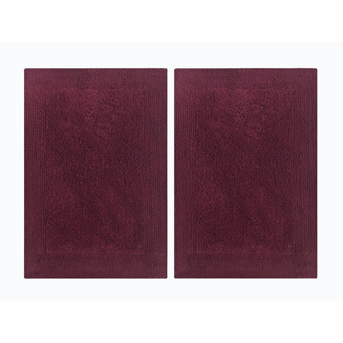 Splendor Reversible Step Out Bath Mat Rug Set- 2 Pc, Burgundy
