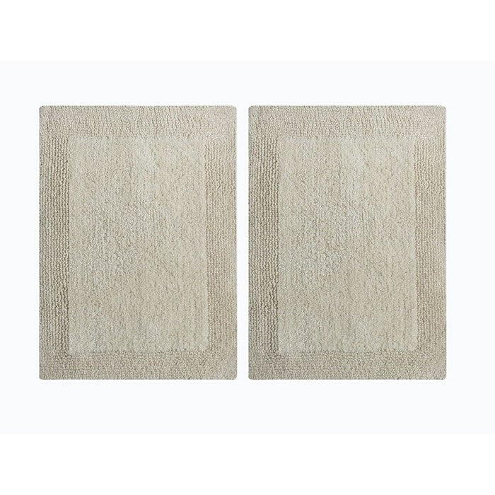 Splendor Reversible Step Out Bath Mat Rug Set- 2 Pc, Ivory
