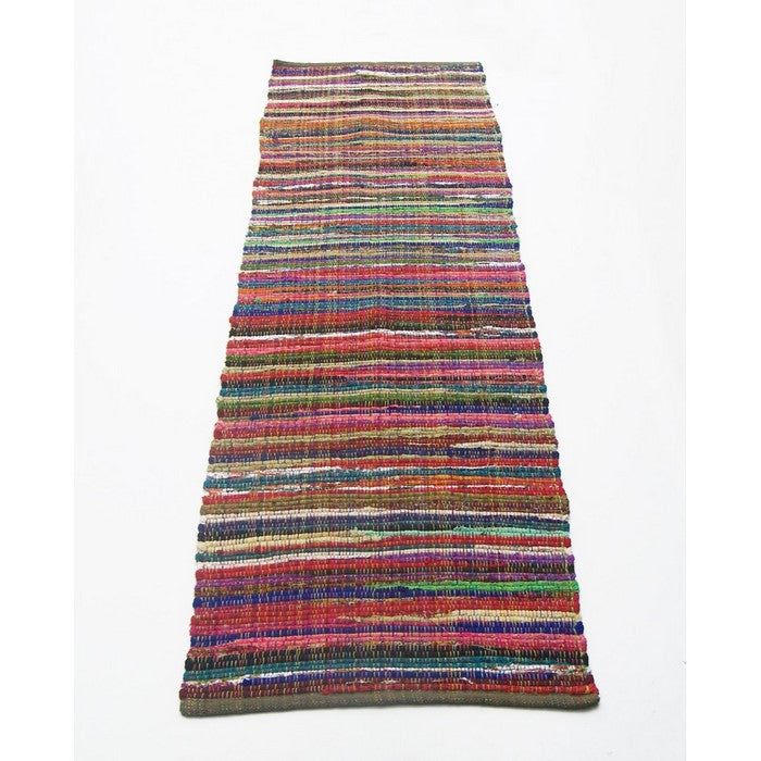 Cotton Rainbow Chindi Rag Rug, Multicolor