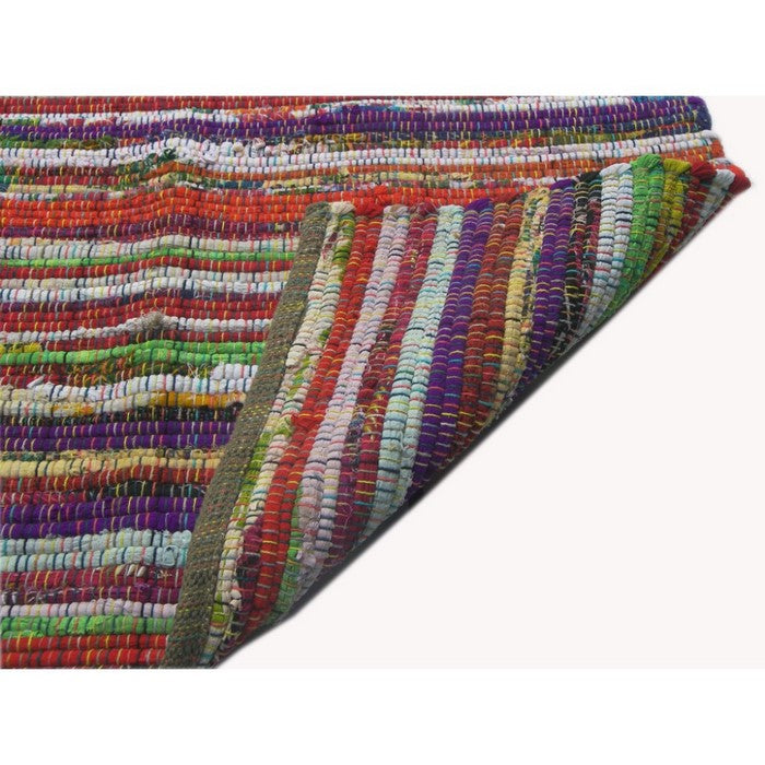 Cotton Rainbow Chindi Rag Rug, Multicolor