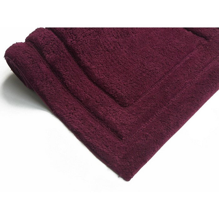 Rectangular Shape 2 Piece Cotton Bath  Set, Burgundy