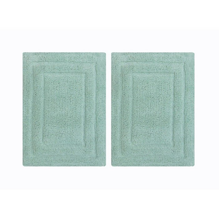Rectangular Shape  2 Piece Cotton Bath Rug Set, Mint Green