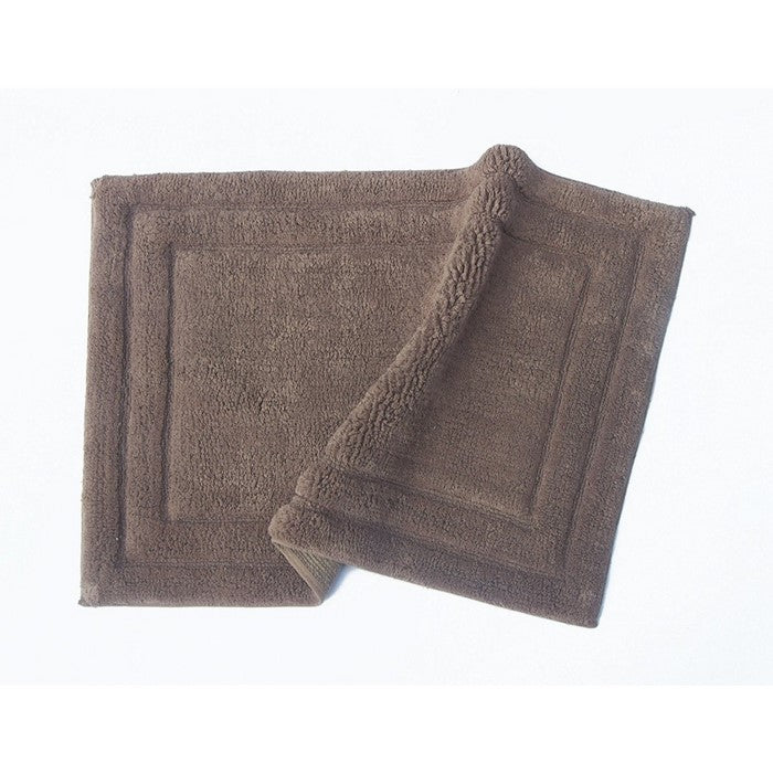 Absorbent Classic  2 Piece Cotton Bath Rug Set, Mocha Brown