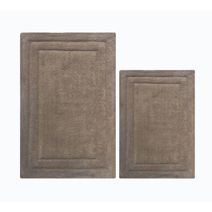 Absorbent Classic  2 Piece Cotton Bath Rug Set, Mocha Brown