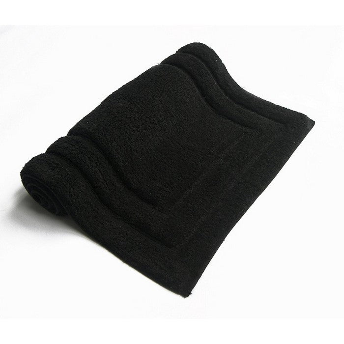 Varying Sizes Classic  2 Piece Cotton Bath Rug Set, Black