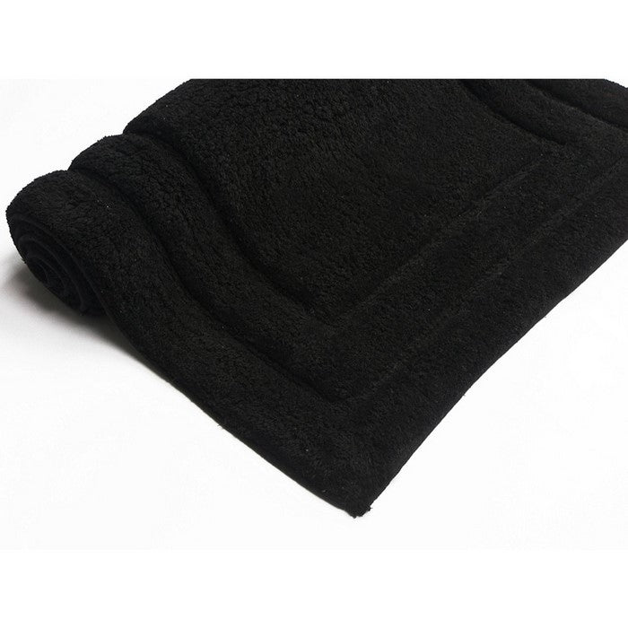 Varying Sizes Classic  2 Piece Cotton Bath Rug Set, Black