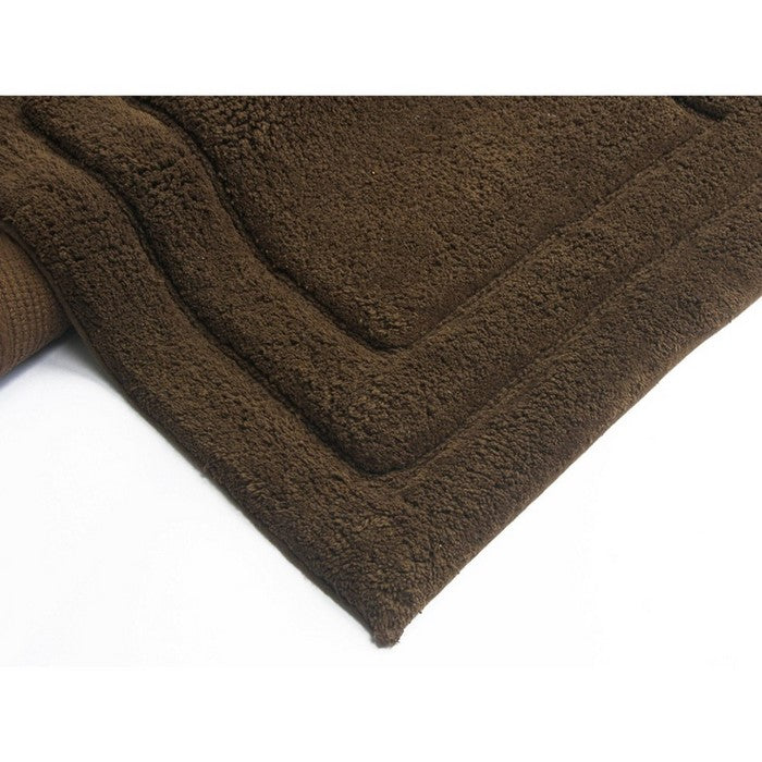 Soft Underfoot 2 Piece Cotton Bath Rug Set, Chocolate Brown