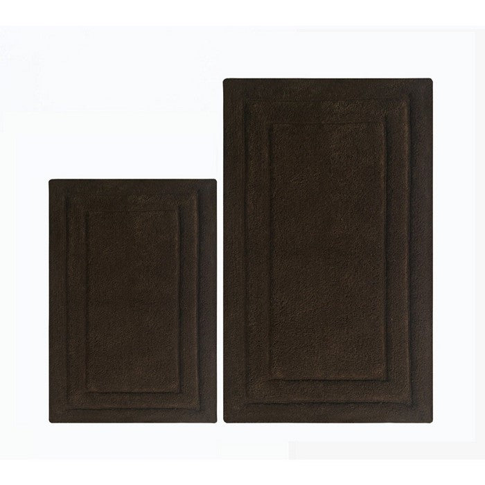 Soft Underfoot 2 Piece Cotton Bath Rug Set, Chocolate Brown