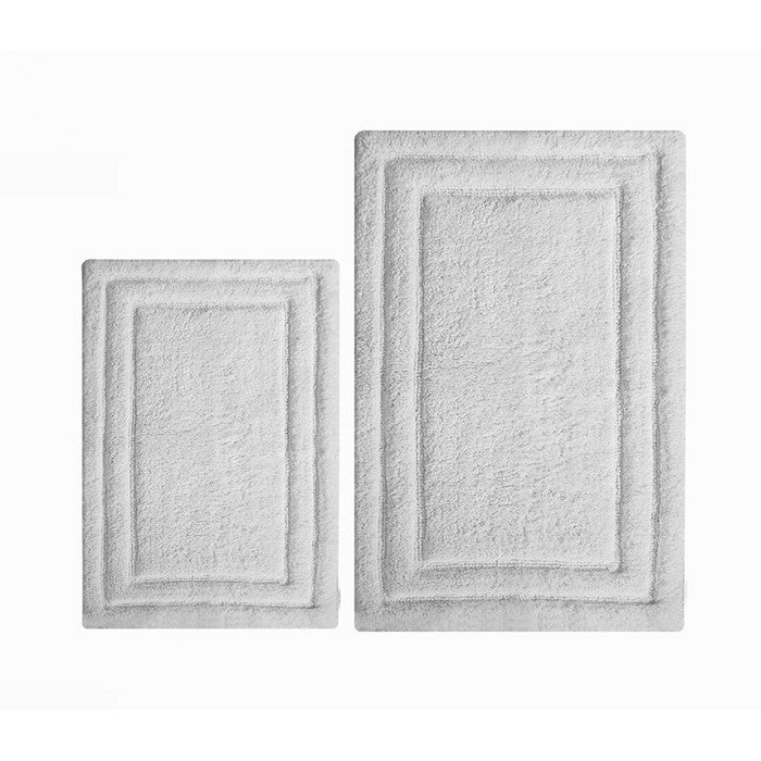 Varying Sizes Classic 2 Piece Cotton Bath Rug Set, White