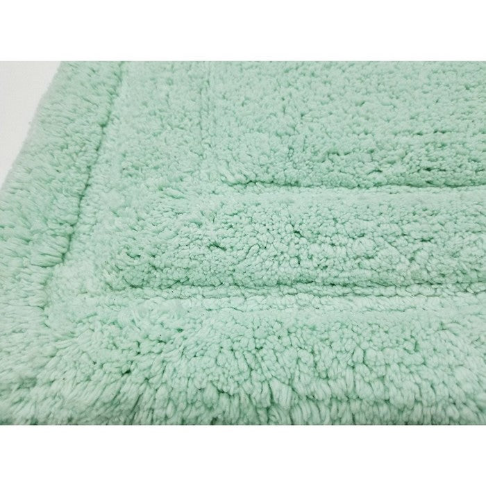 Anti Skid Classic 2 Piece Cotton Bath Rug Set, Mint Green