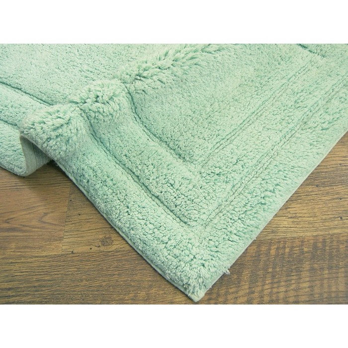 Anti Skid Classic 2 Piece Cotton Bath Rug Set, Mint Green