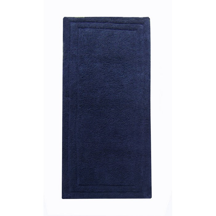 Soft and Absorbent Classic Cotton Bath  Runner, Navy Blue